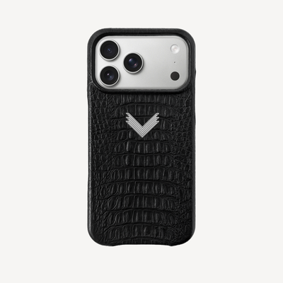 iPhone 17 Pro Max Phone Case, Calf Leather, Alligator Texture