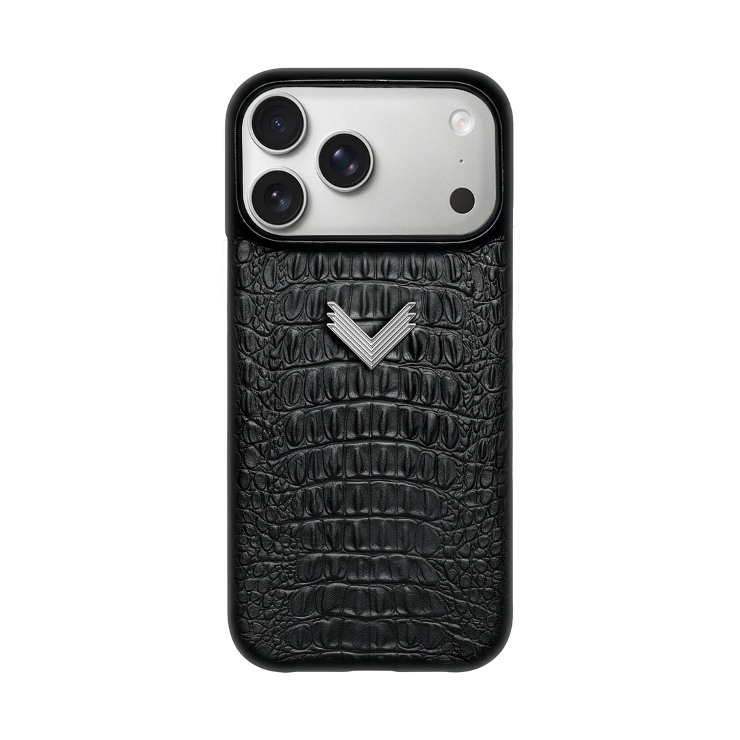 iPhone 18 Pro Phone Case, Calf Leather, Alligator Texture
