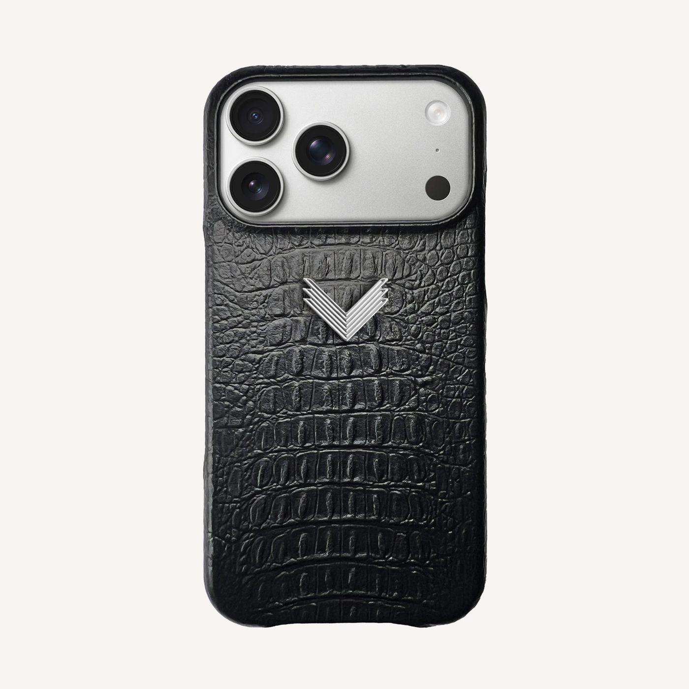 iPhone 17 Pro Max Phone Case, Calf Leather, Alligator Texture