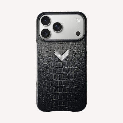 iPhone 17 Pro Max Phone Case, Calf Leather, Alligator Texture