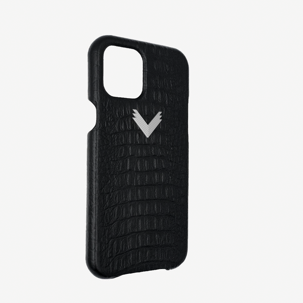 iPhone 11 Pro Max Phone Case, Calf Leather, Alligator Texture