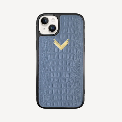 iPhone 15 Phone Case, Calf Leather, Alligator Texture