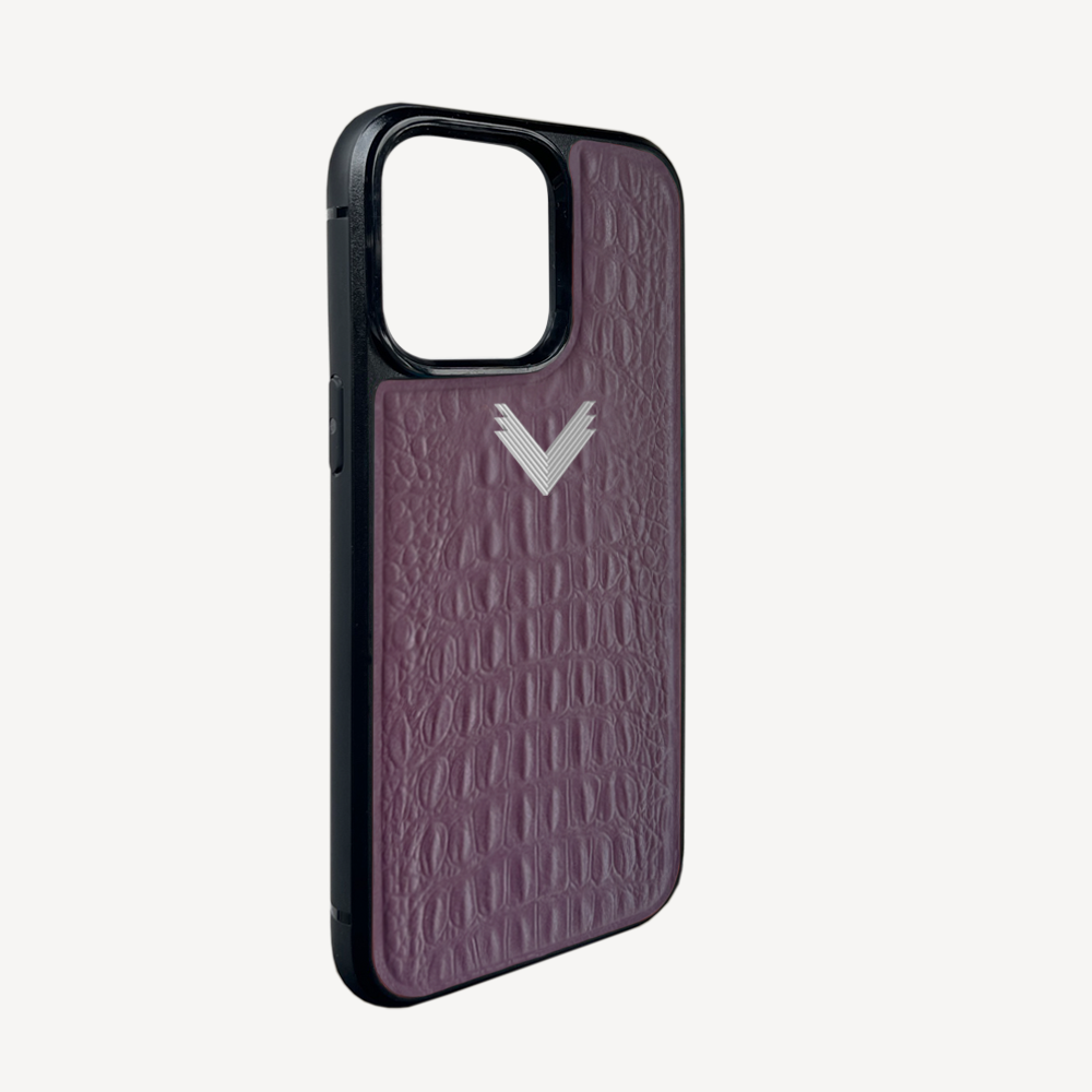 iPhone 15 Pro Max Phone Case, Calf Leather, Alligator Texture