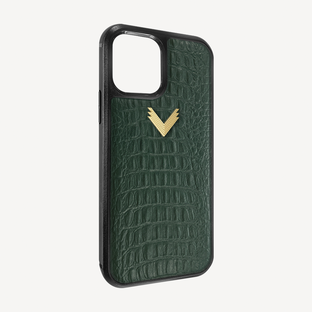 iPhone 11 Phone Case, Calf Leather, Alligator Texture