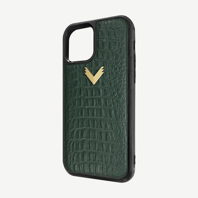 iPhone 11 Phone Case, Calf Leather, Alligator Texture