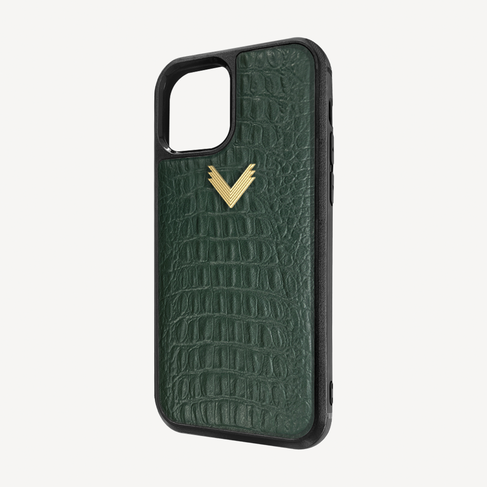 iPhone 11 Pro Max Phone Case, Calf Leather, Alligator Texture