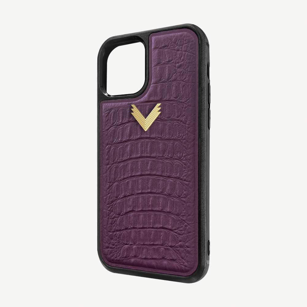 iPhone 11 Pro Max Phone Case, Calf Leather, Alligator Texture