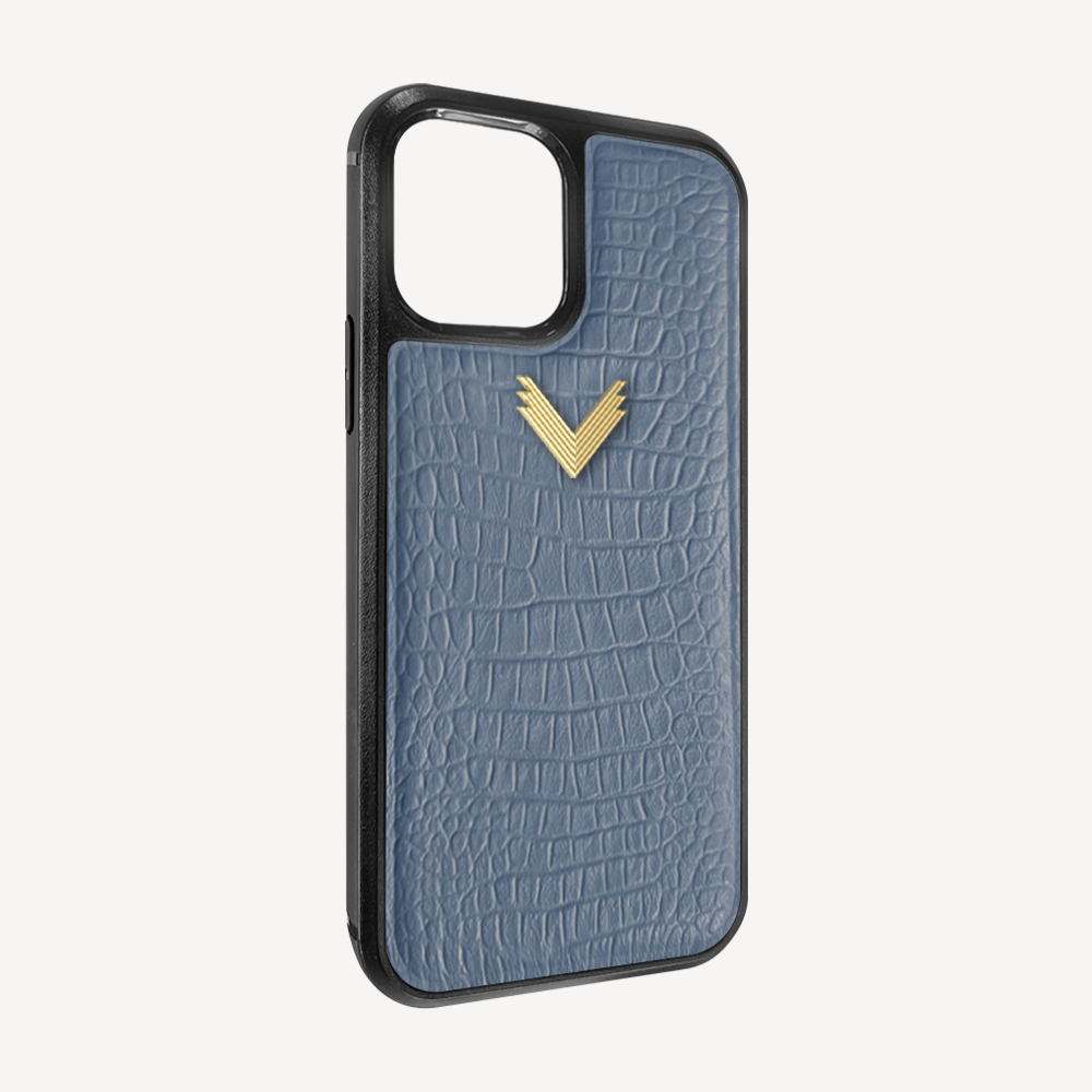 iPhone 12 Pro Max Phone Case, Calf Leather, Alligator Texture