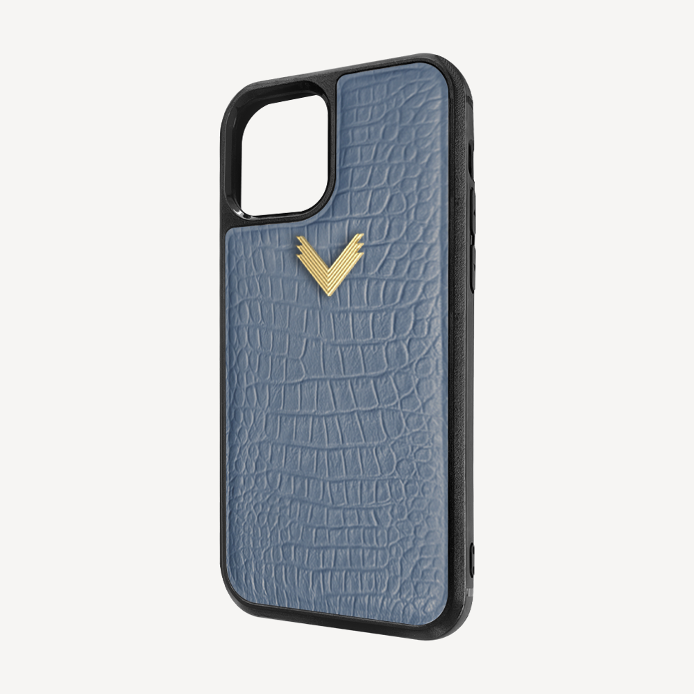 iPhone 12 Pro Max Phone Case, Calf Leather, Alligator Texture