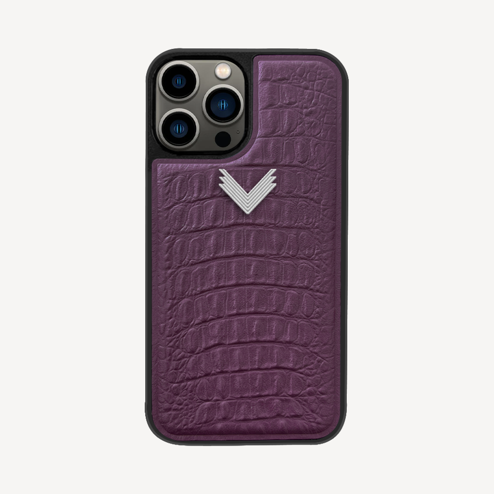 iPhone 12/12 Pro Phone Case, Calf Leather, Alligator Texture