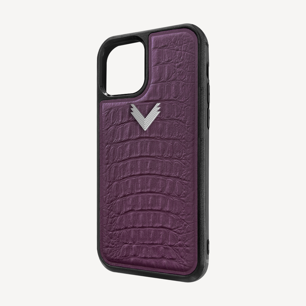 iPhone 12 Pro Max Phone Case, Calf Leather, Alligator Texture