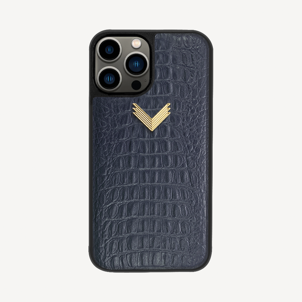 iPhone 12 Pro Max Phone Case, Calf Leather, Alligator Texture