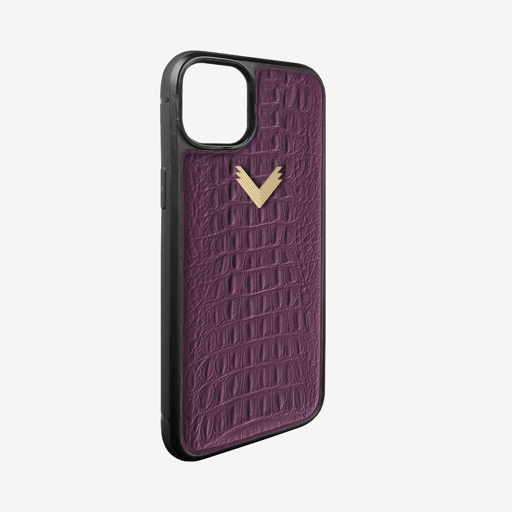 iPhone 13 Phone Case, Calf Leather, Alligator Texture