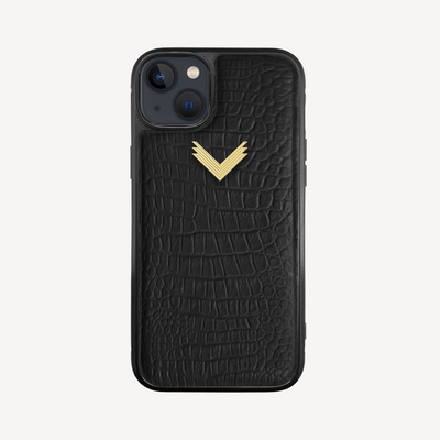 iPhone 13 Pro Phone Case, Calf Leather, Alligator Texture