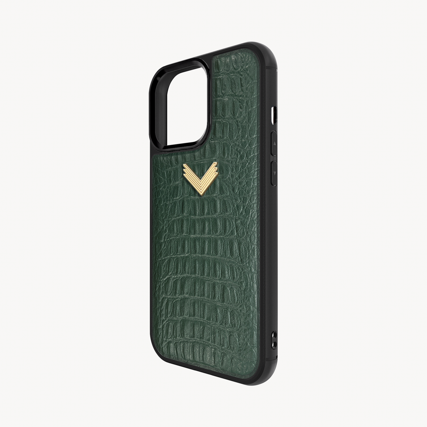 iPhone 14 Pro Phone Case, Calf Leather, Alligator Texture