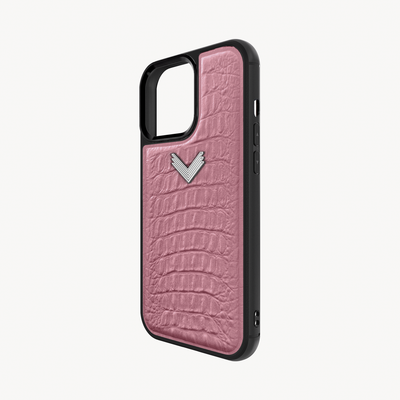 iPhone 14 Pro Phone Case, Calf Leather, Alligator Texture