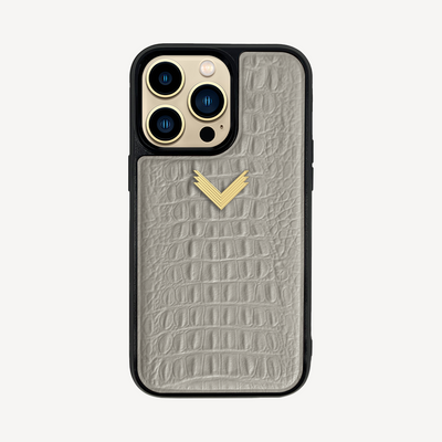 iPhone 14 Pro Max Phone Case, Calf Leather, Alligator Texture