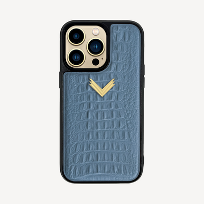 iPhone 15 Pro Phone Case, Calf Leather, Alligator Texture