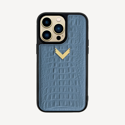 iPhone 13 Pro Phone Case, Calf Leather, Alligator Texture