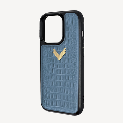 iPhone 14 Pro Max Phone Case, Calf Leather, Alligator Texture