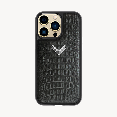 iPhone 13 Pro Max Phone Case, Calf Leather, Alligator Texture