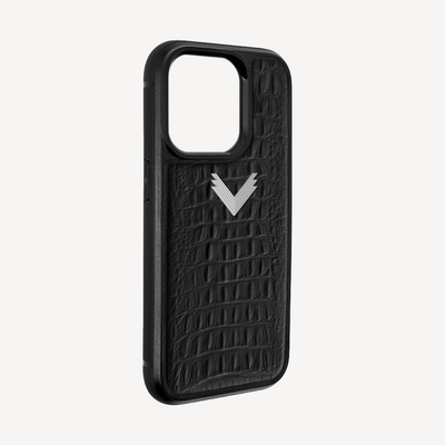 iPhone 14 Pro Max Phone Case, Calf Leather, Alligator Texture