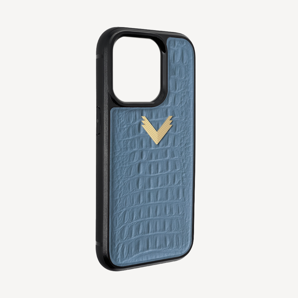 iPhone 15 Pro Max Phone Case, Calf Leather, Alligator Texture