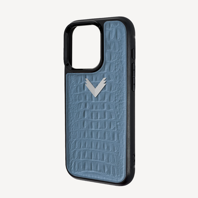 iPhone 15 Pro Phone Case, Calf Leather, Alligator Texture