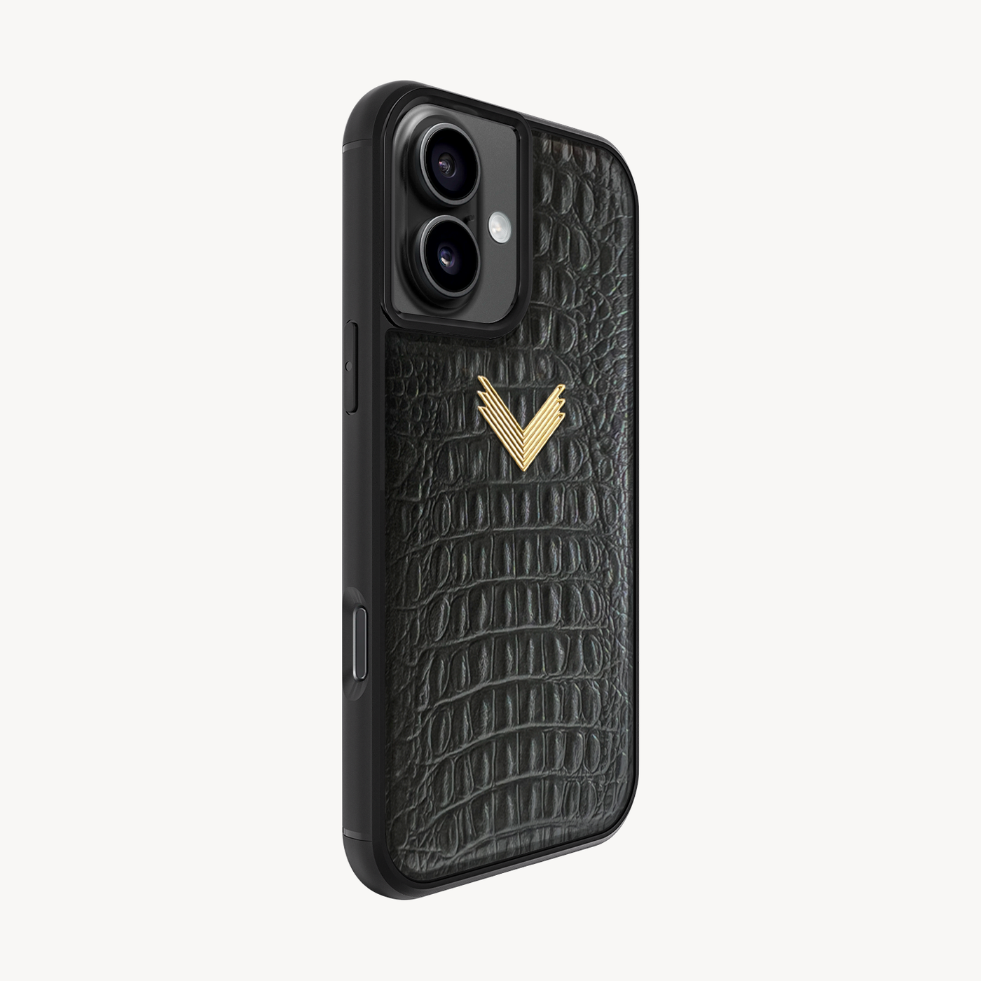 iPhone 16 Phone Case, Calf Leather, Alligator Texture