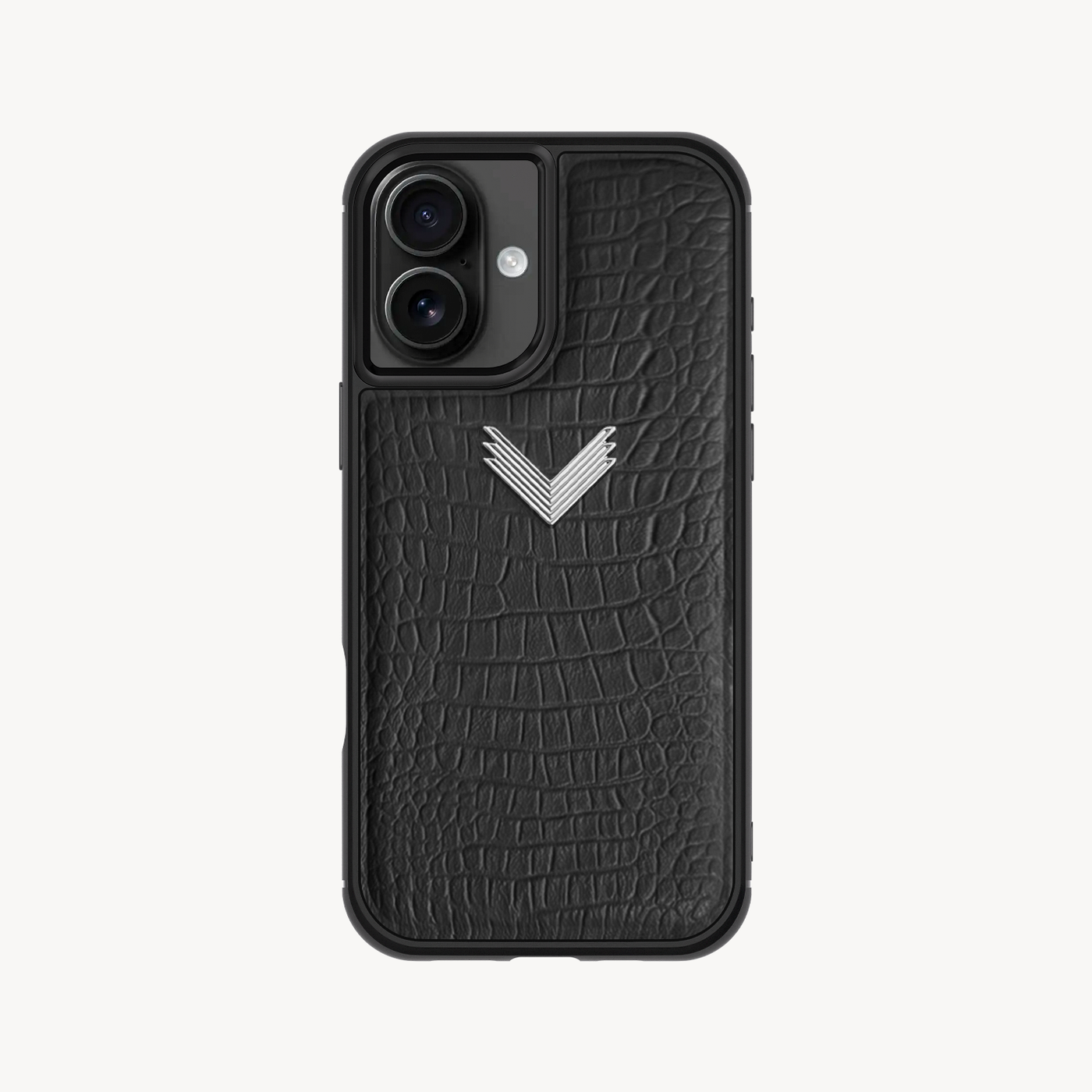 iPhone 16 Phone Case, Calf Leather, Alligator Texture