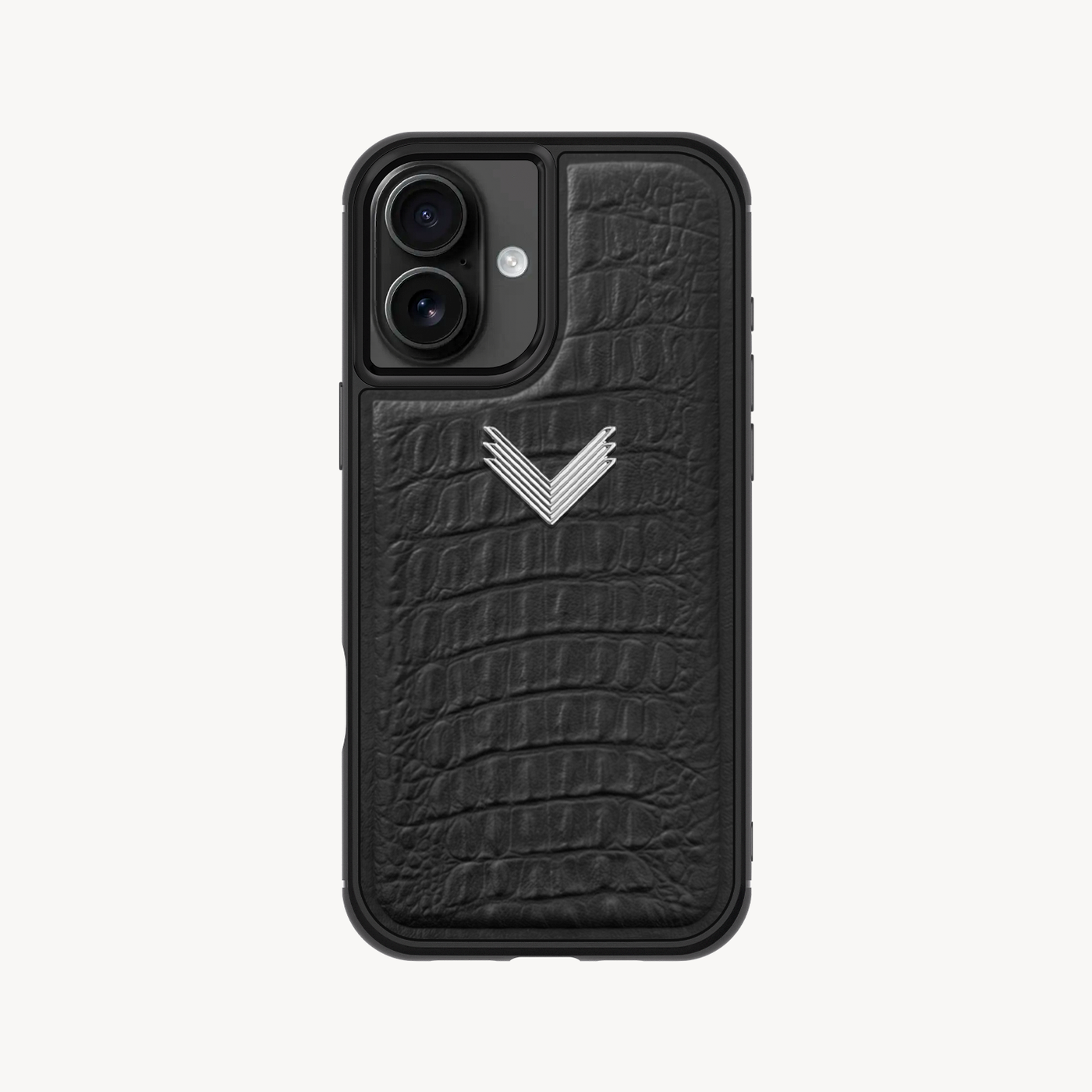 iPhone 16 Plus Phone Case, Calf Leather, Alligator Texture