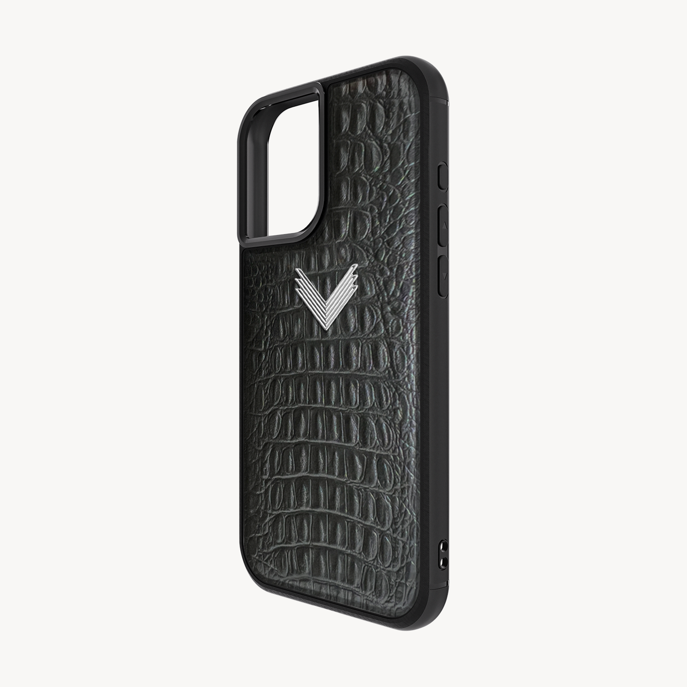 iPhone 16 Plus Phone Case, Calf Leather, Alligator Texture