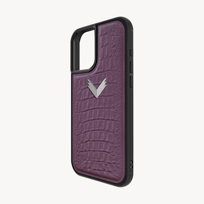 iPhone 16 Phone Case, Calf Leather, Alligator Texture