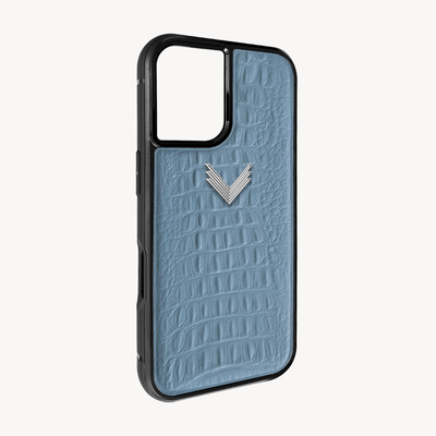 iPhone 16 Plus Phone Case, Calf Leather, Alligator Texture