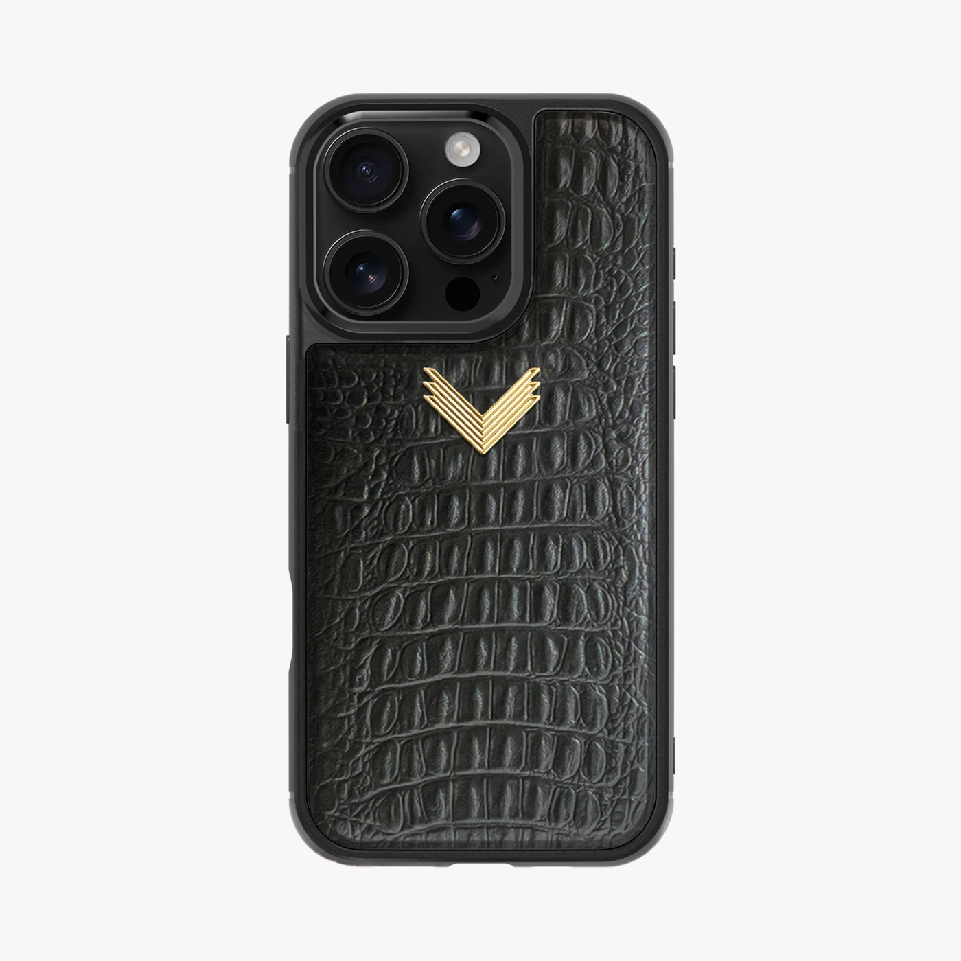 iPhone 16 Pro Phone Case, Calf Leather, Alligator Texture