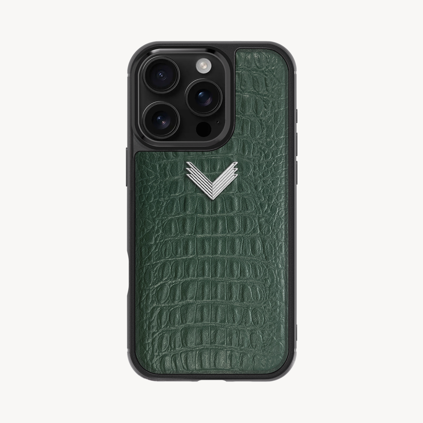 iPhone 16 Pro Phone Case, Calf Leather, Alligator Texture