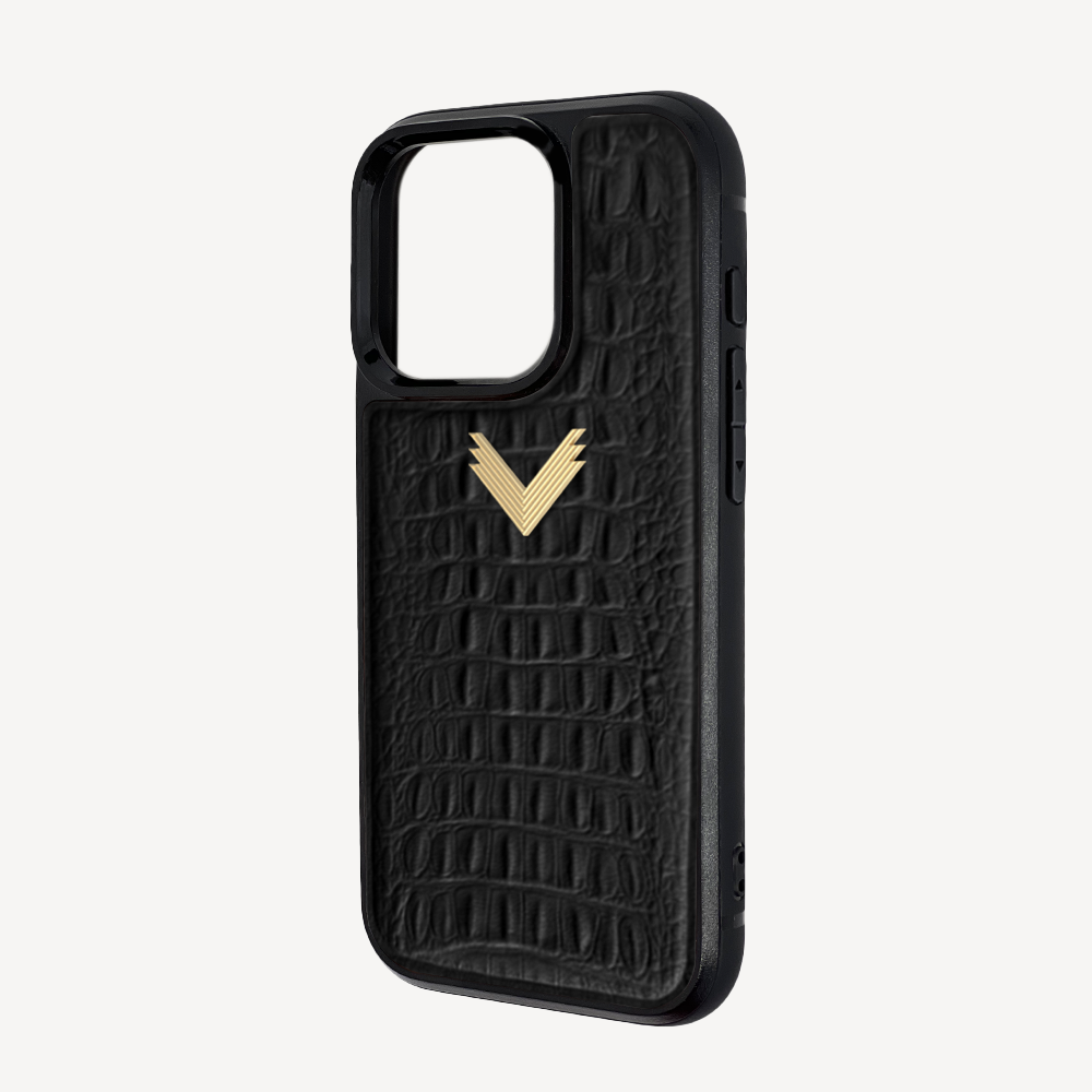 iPhone 16 Pro Max Phone Case, Calf Leather, Alligator Texture