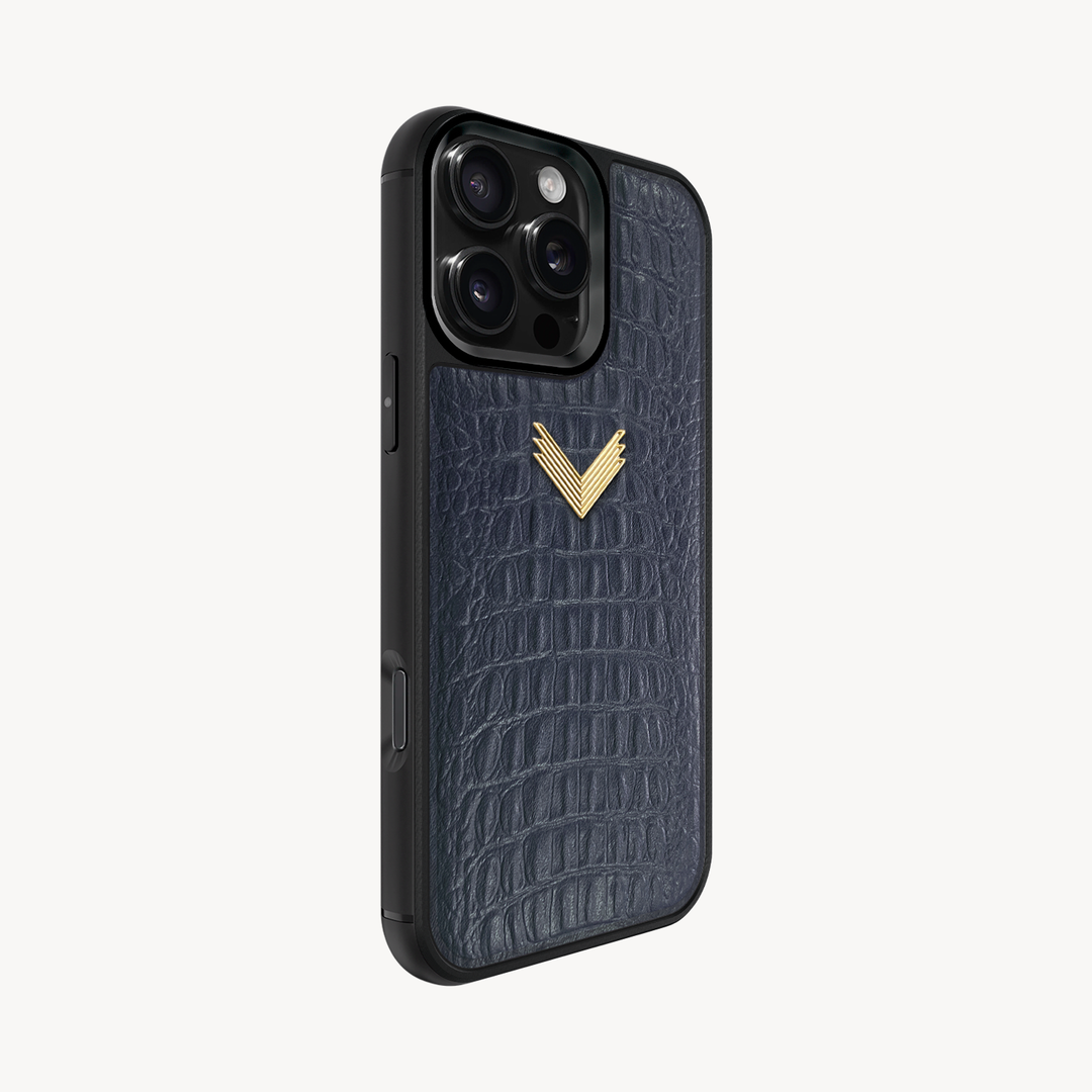 iPhone 16 Pro Max Phone Case, Calf Leather, Alligator Texture