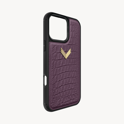 iPhone 16 Pro Max Phone Case, Calf Leather, Alligator Texture