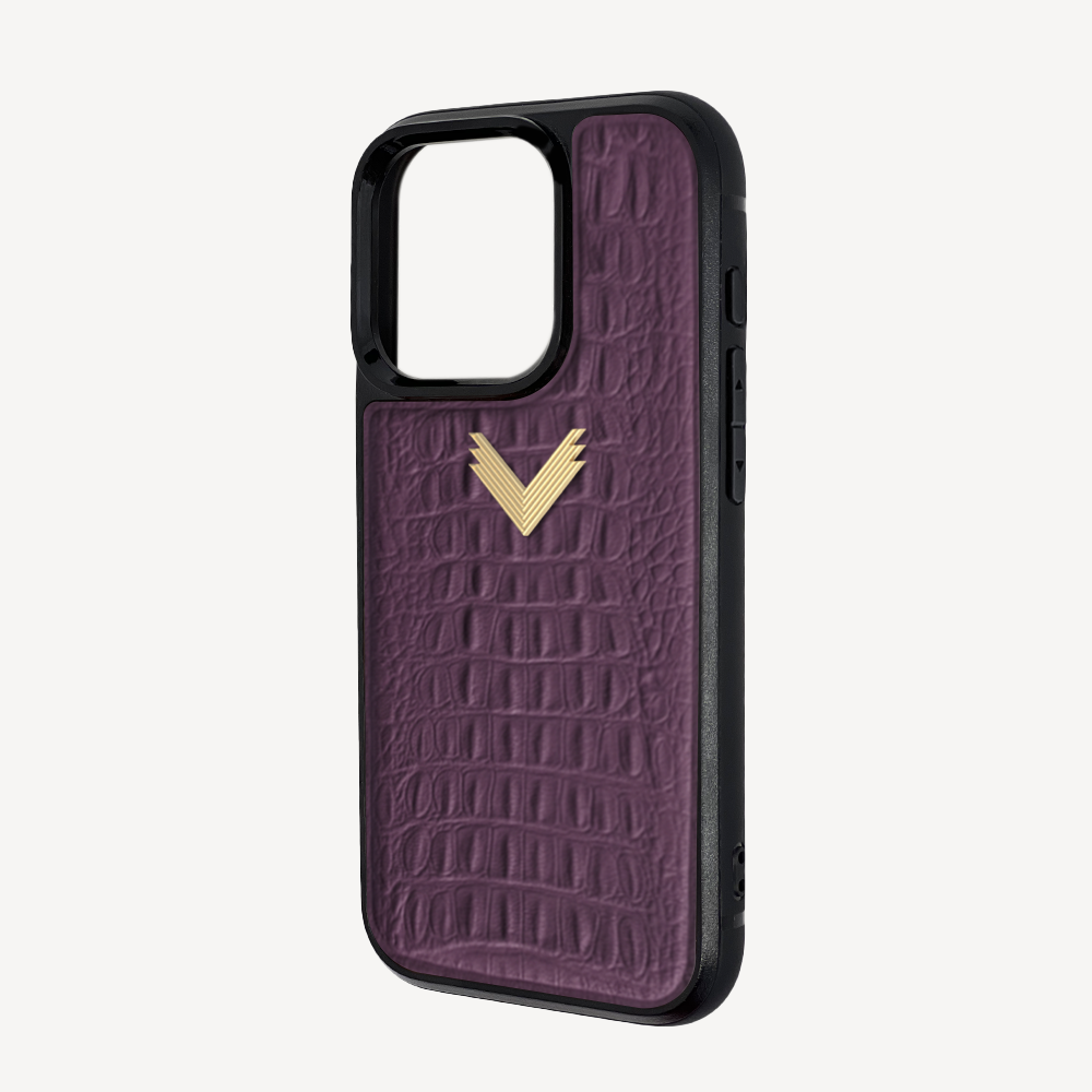 iPhone 16 Pro Max Phone Case, Calf Leather, Alligator Texture