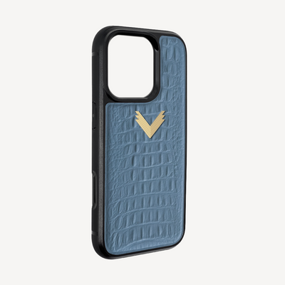 iPhone 16 Pro Phone Case, Calf Leather, Alligator Texture