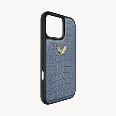 iPhone 16 Pro Max Phone Case, Calf Leather, Alligator Texture