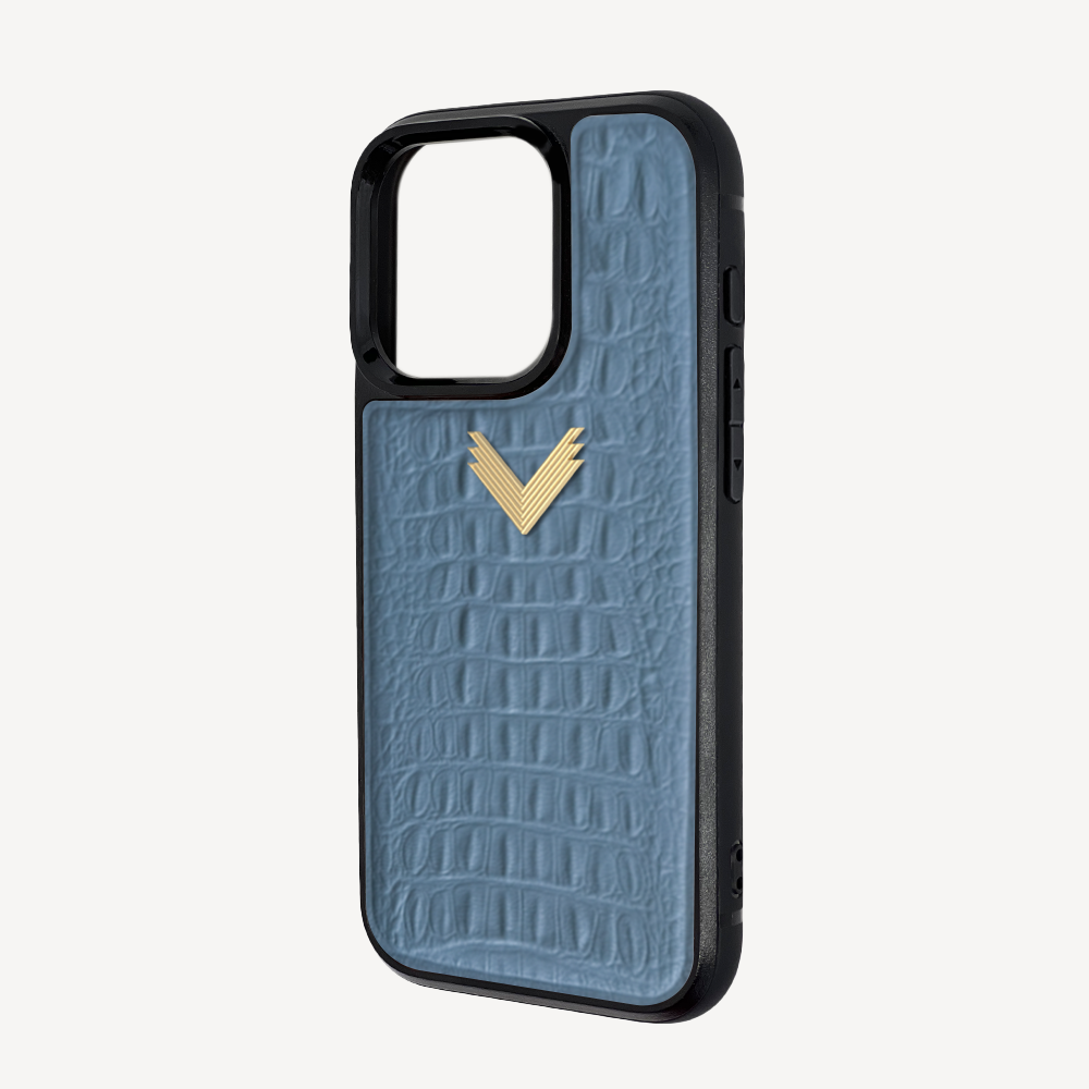 iPhone 16 Pro Phone Case, Calf Leather, Alligator Texture