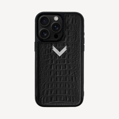 iPhone 16 Pro Max Phone Case, Calf Leather, Alligator Texture