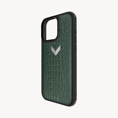 iPhone 16 Pro Phone Case, Calf Leather, Alligator Texture