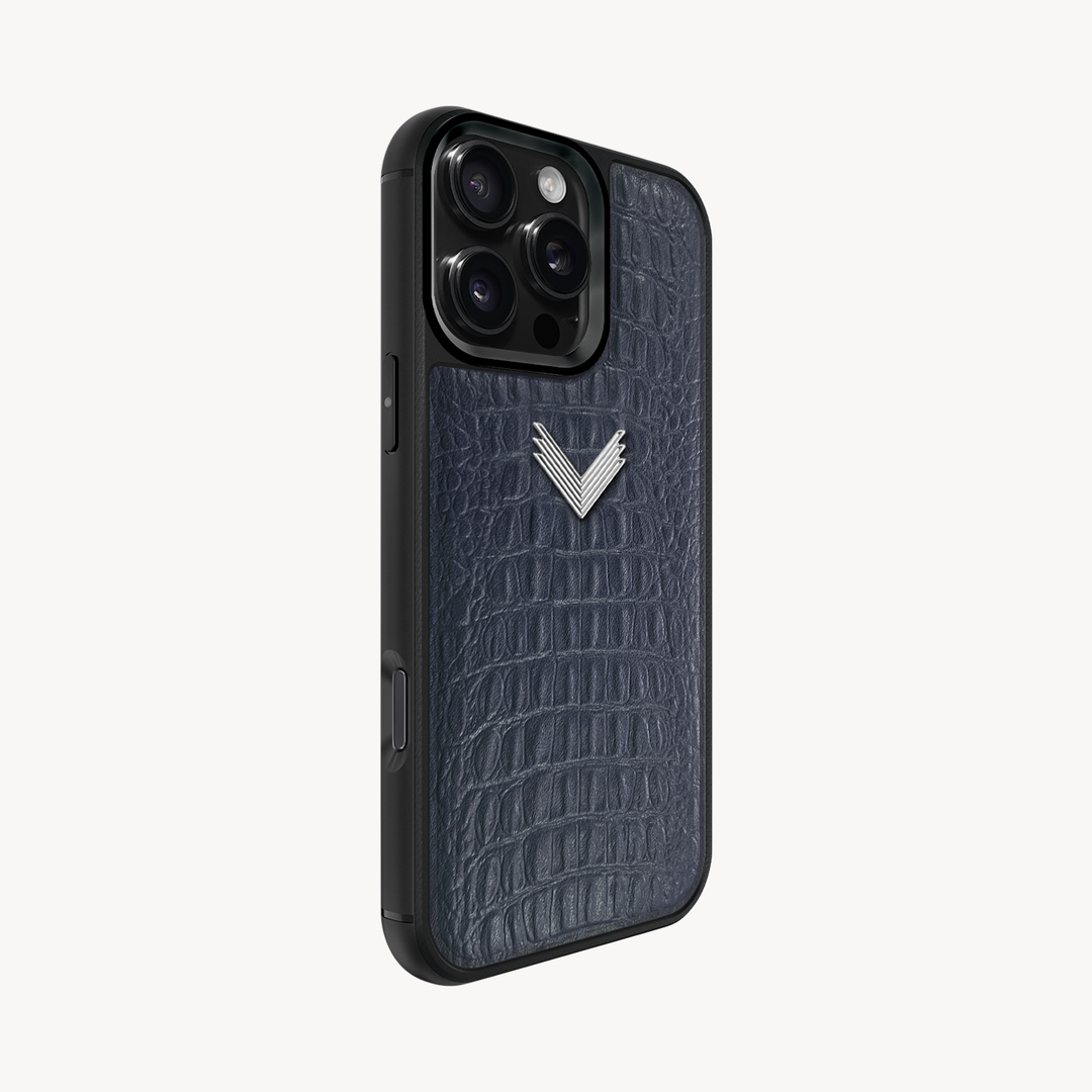 iPhone 16 Pro Max Phone Case, Calf Leather, Alligator Texture