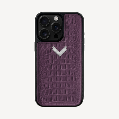 iPhone 16 Pro Max Phone Case, Calf Leather, Alligator Texture