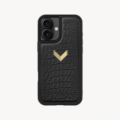 iPhone 17 Phone Case, Calf Leather, Alligator Texture