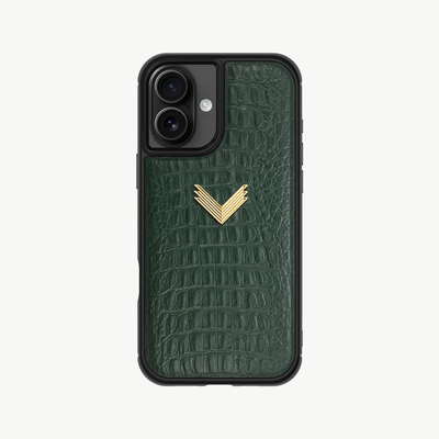 iPhone 17 Phone Case, Calf Leather, Alligator Texture