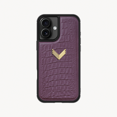 iPhone 17 Phone Case, Calf Leather, Alligator Texture